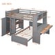 preview thumbnail 11 of 13, Full Loft Bed with a Stand-alone bed, Shelves, Desk and Wardrobe, Grey