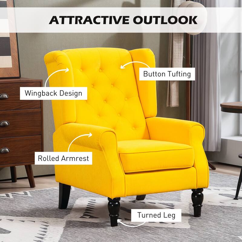 Fabric Wood Accent Chair with Diamond Tufting - 29.25"W x 33.75"D x 40.25"H