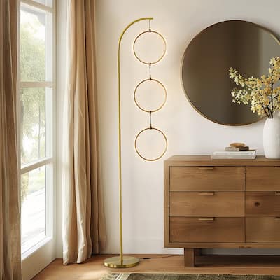 Brightech Nova 74 in. Industrial 3-Light LED Super Bright Floor Lamp with Built-In 3-Way Dimmer Function