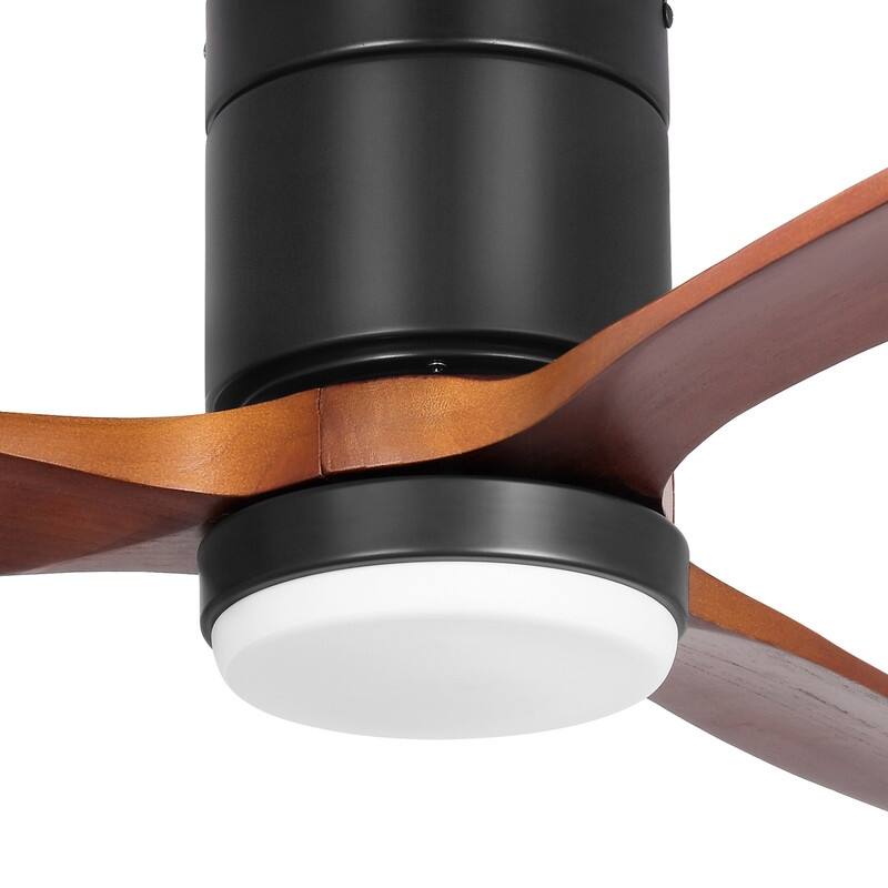 Moasis 52 Inch Flush Mount Ceiling Fan with Light and Remote Control,Low Profile Smart Ceiling Fan