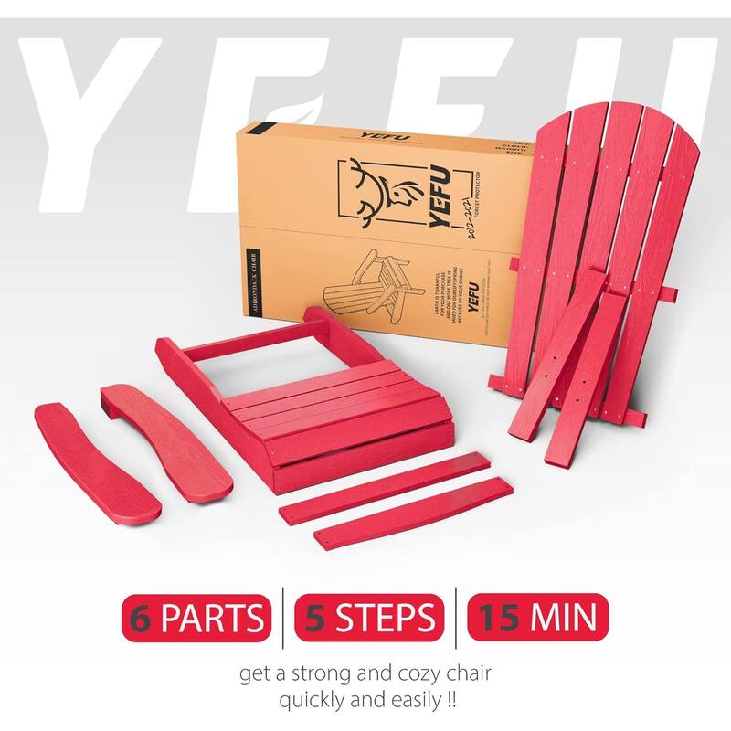 WINSOON All Weather HIPS Outdoor Plastic Adirondack Chairs Set of 4