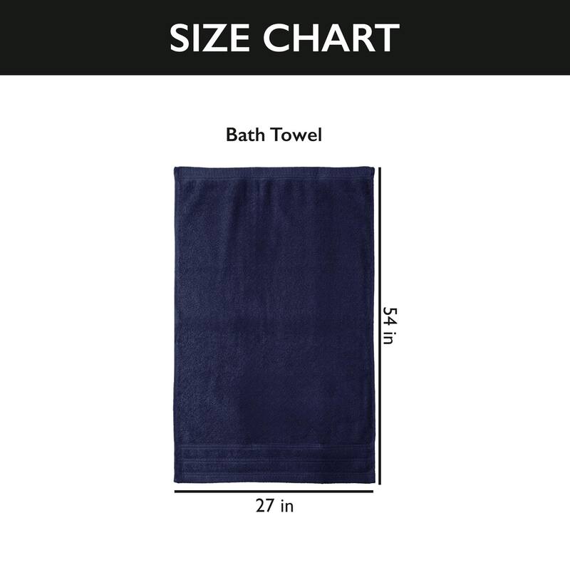4 Piece Premium Cotton Bath Towels Set 27x54" Soft Absorbent
