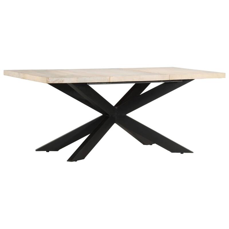 vidaXL Solid Wood Sheesham Dining Table Kitchen Desk Furniture Multi Colors - Solid Bleached Mango Wood 70.9" x 35.4" x 29.9"