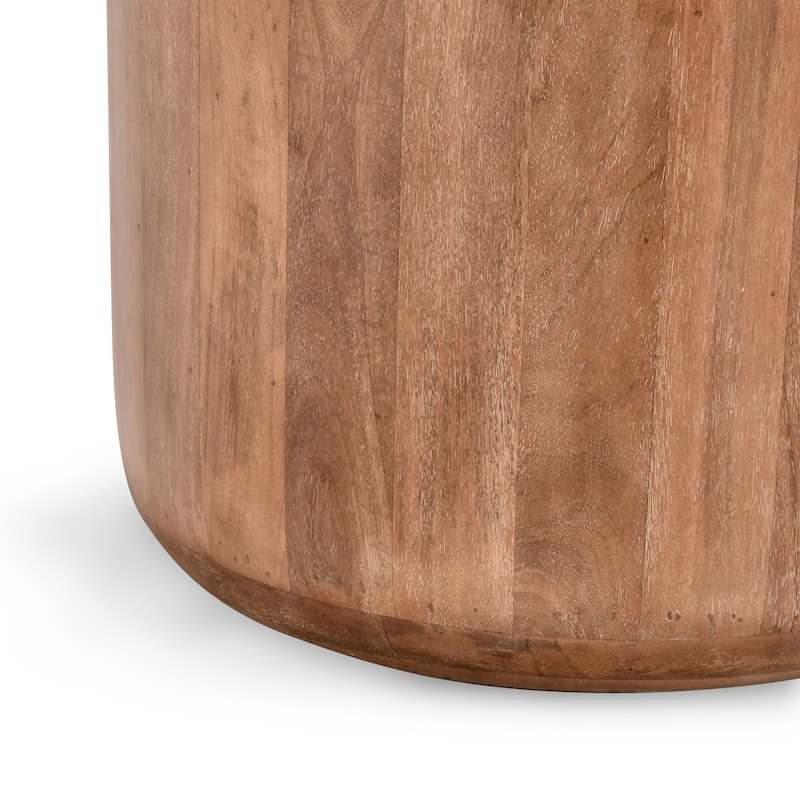 Classic Home Josie 22" Wood and Marble Round End Table