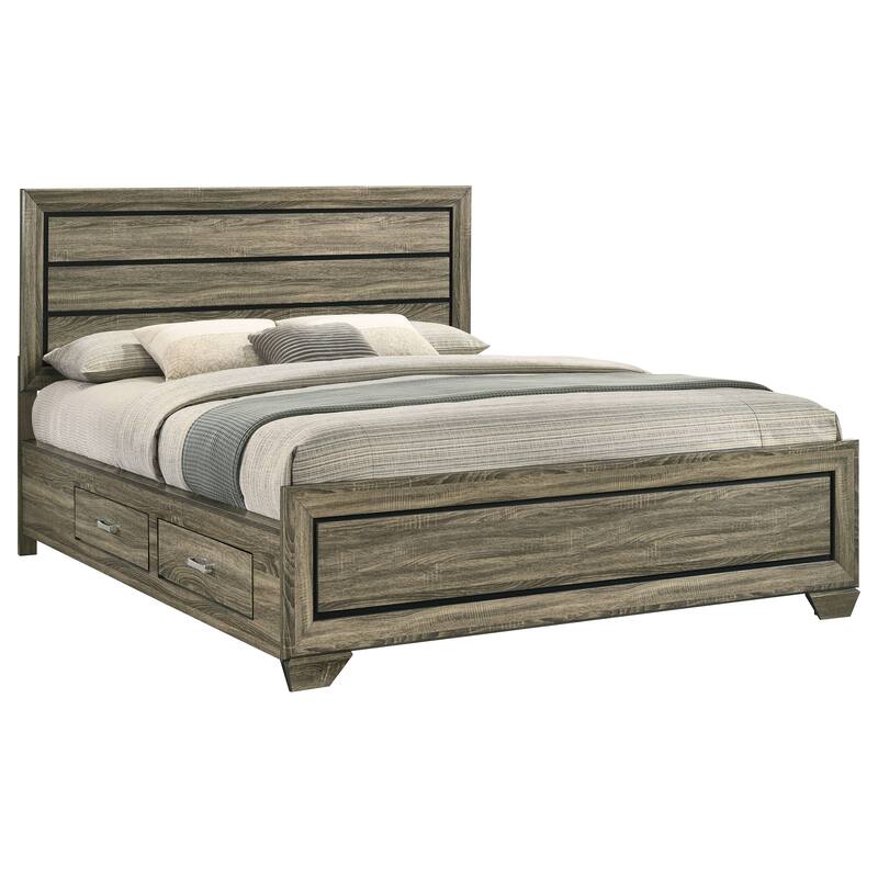 Kauffman Transitional Wood Storage Panel Bed