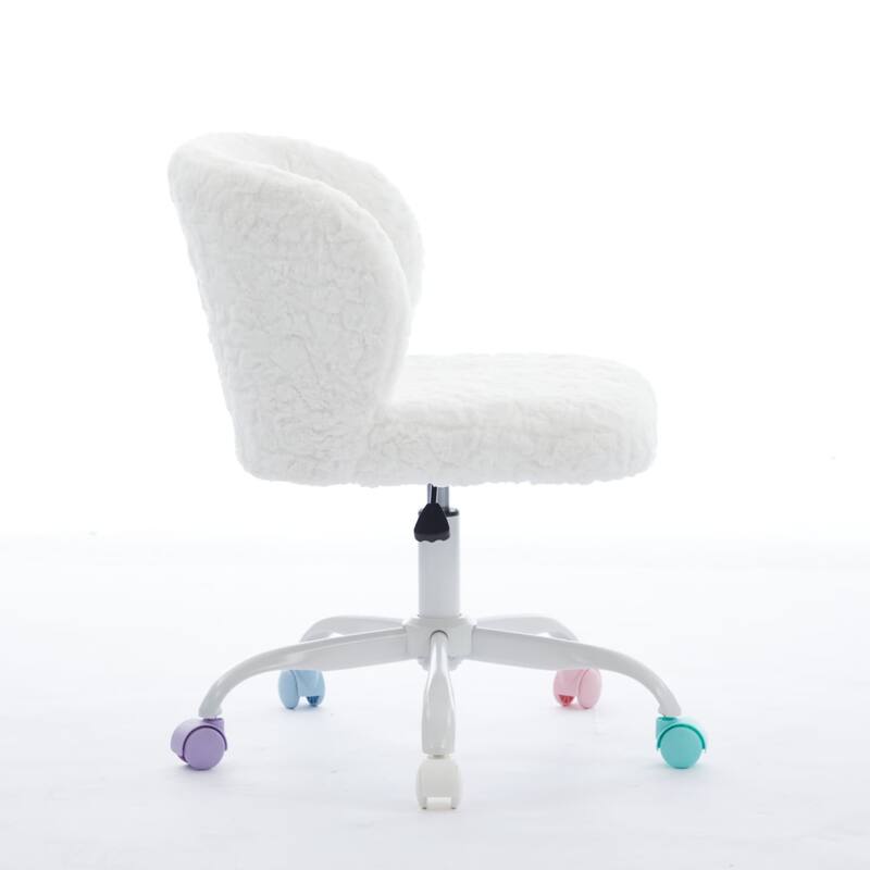 Home Office Adjustable Desk Chair, Swivel Vanity Chair with Metal Base