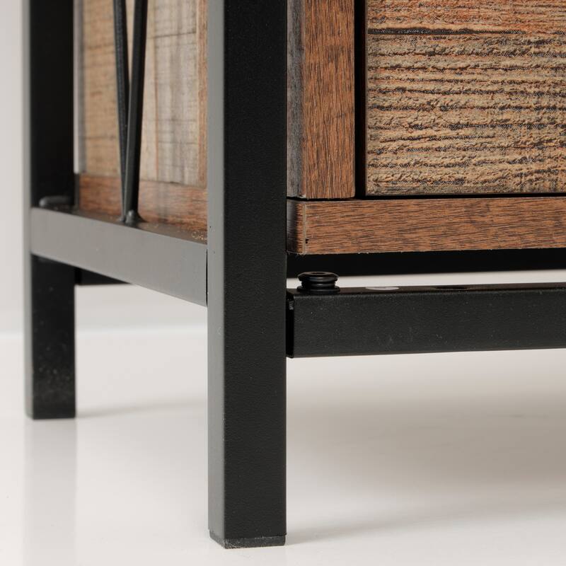 OS Home and Office Mountain Ridge Two Drawer Wadrobe Cabinet in Rustic Reclaimed Barnwood Laminate - N/A
