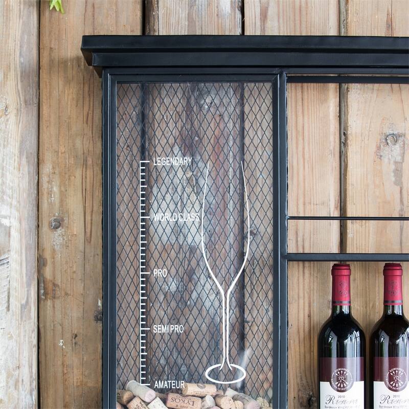 26x5.1x28.3" Floating Wine Bar Shelf w/Glass Holder & Display Shelves
