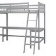 preview thumbnail 6 of 13, Style and Functional Design Wood Loft Bed with Solid Construction, 2 Built-in L-Shaped Desks, Twin Size, Grey