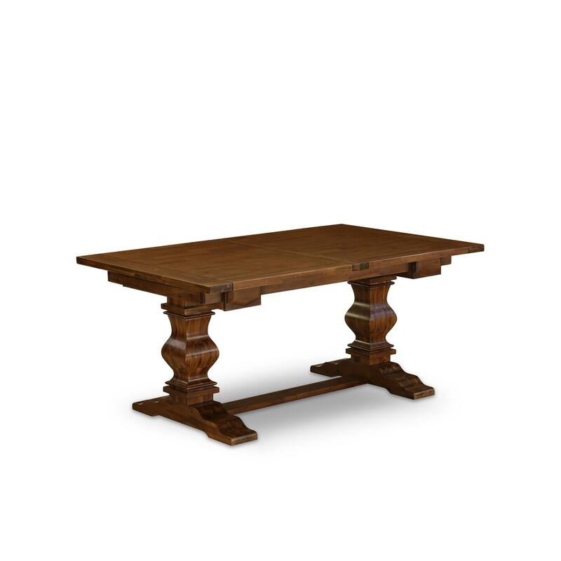 East West Furniture 11 Piece Dining Table Set- a Dining Table and 10 Linen Fabric Chairs(Finish Options)
