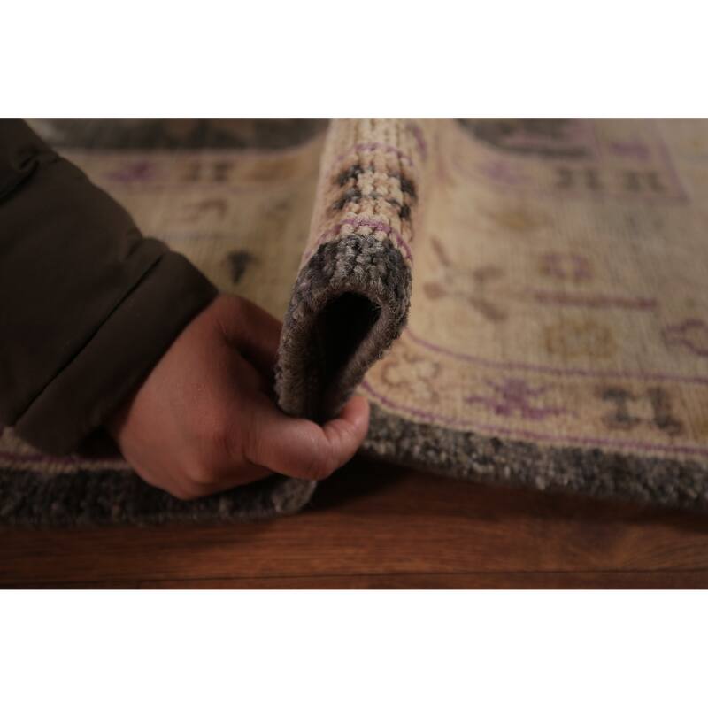 Vegetable Dye Grey Oushak Turkish Area Rug Hand-Knotted Wool Carpet - 8'0" x 9'9"