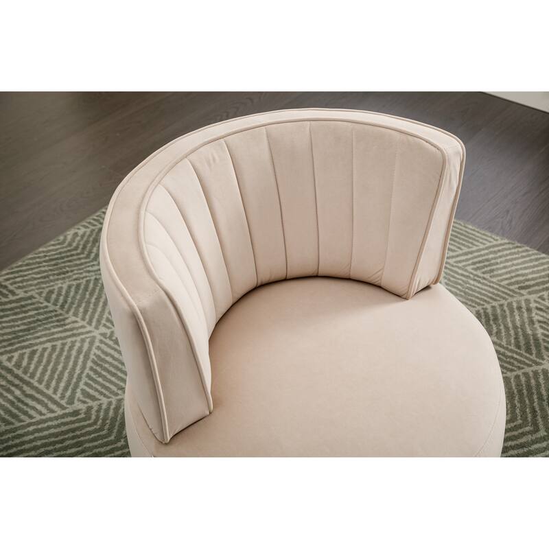 360 Degree Swivel Round Barrel Accent Sofa Arm Chairs