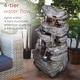 preview thumbnail 4 of 7, Alpine Corporation 39" Tall Outdoor Cascading Stone Water Fountain with LED Lights