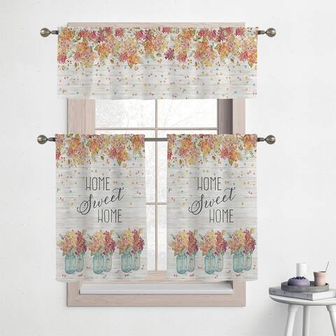 Laural Home Sweet Autumn 36" Kitchen Curtain Valance and Tiers Set