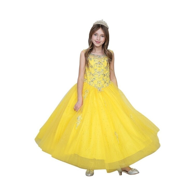 yellow pageant dress
