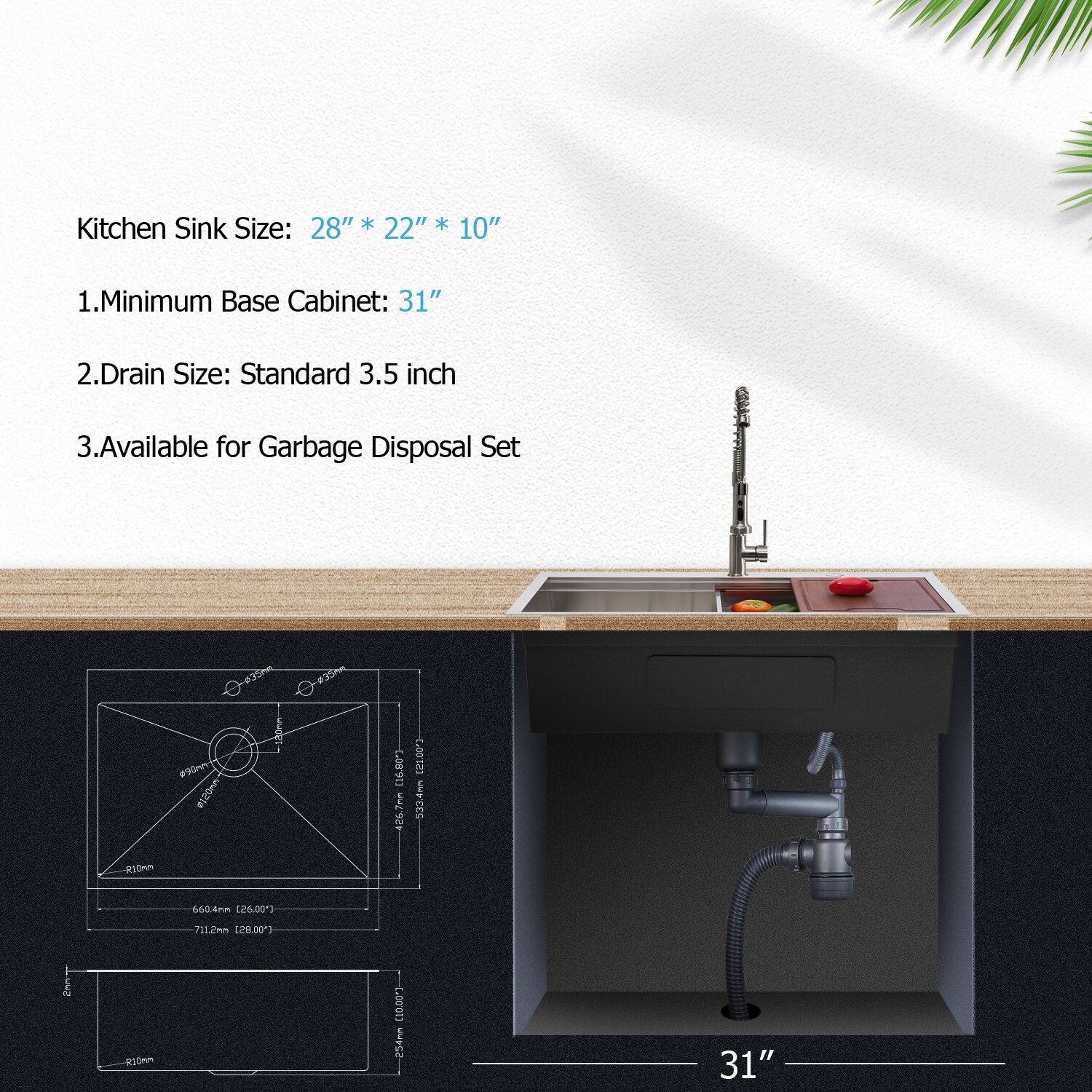 Single Bowl Stainless Steel Kitchen Drop In Sink Overstock 33887012