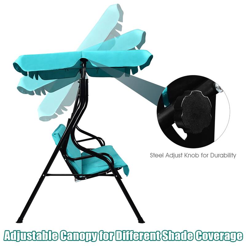 3-Person Patio Outdoor Yard Swing with Canopy