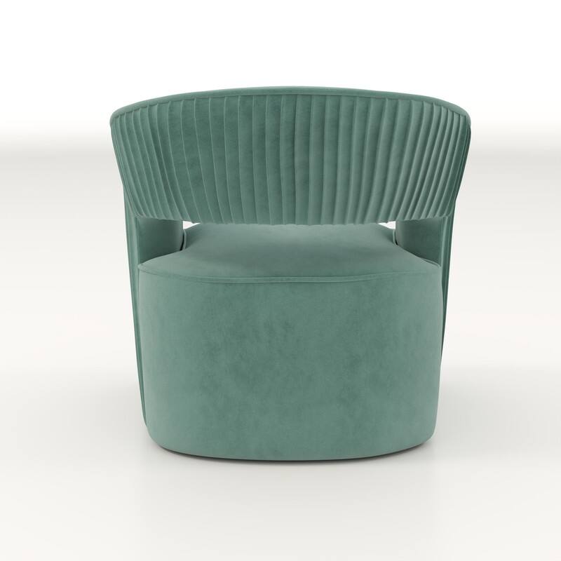 SEYNAR Modern Glam Velvet 360 Degree Swivel Open-Back Accent Armchair Set of 2