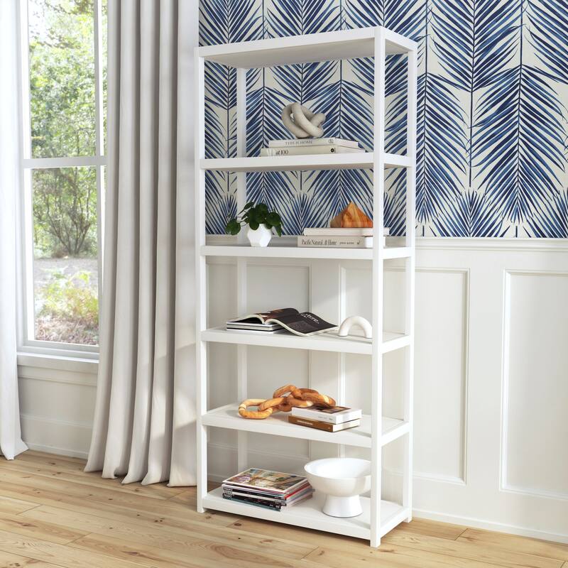 Lark 5 Tier 30"W x 75"H Wood Etagere Bookcase
