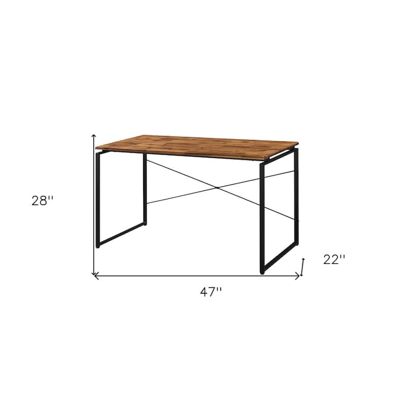 47" Brown and Black Writing Desk