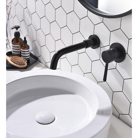PROOX wall Mount matte Black Faucet single handle hole