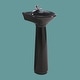 preview thumbnail 3 of 6, Renovators Supply Black Bathroom Small Pedestal Sink Vitreous China
