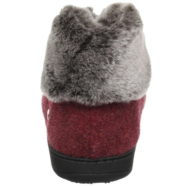 acorn faux chinchilla slipper bootie