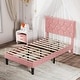 preview thumbnail 46 of 65, VECELO Upholstered Kids Bed Frame with Diamond Tufted Headoard,Twin Size Bed Set of 2