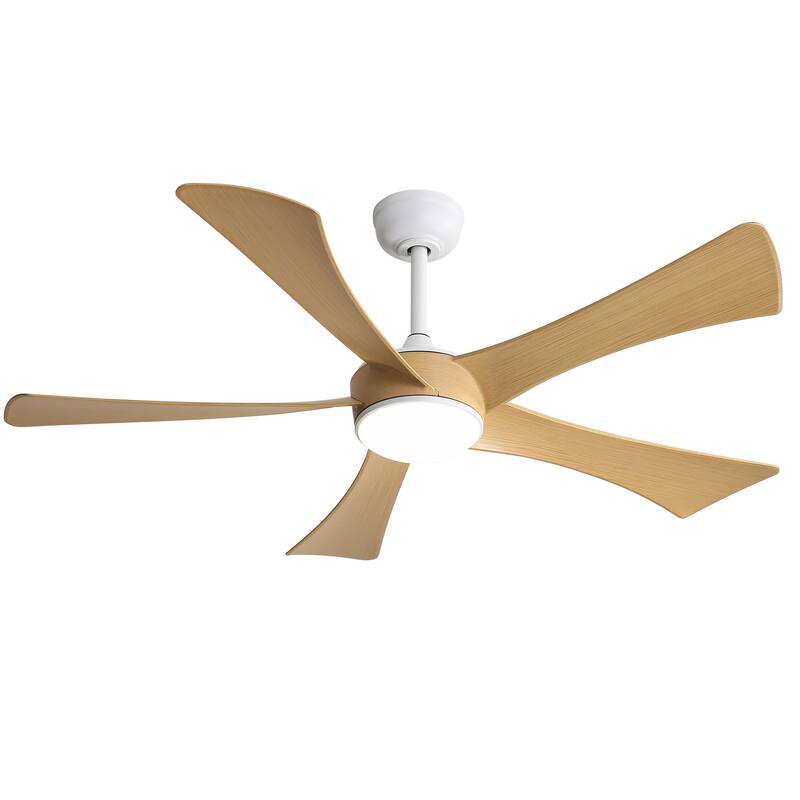 Farmhouse 5 ABS Blades Reversible Ceiling Fan Chandelier, 52" Indoor/Outdoor Ceiling Fan with Light Remote, 6-Speeds Timing