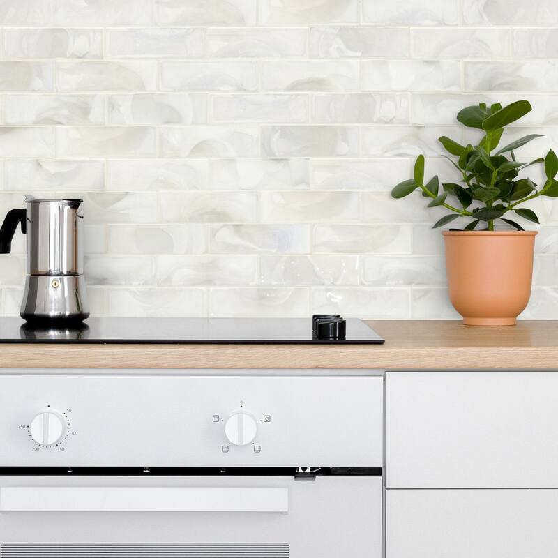 Ackland AKM-G-2X6SW-CA 12" x 12" Glass Brick Wall Mosaic Tile - Glossy