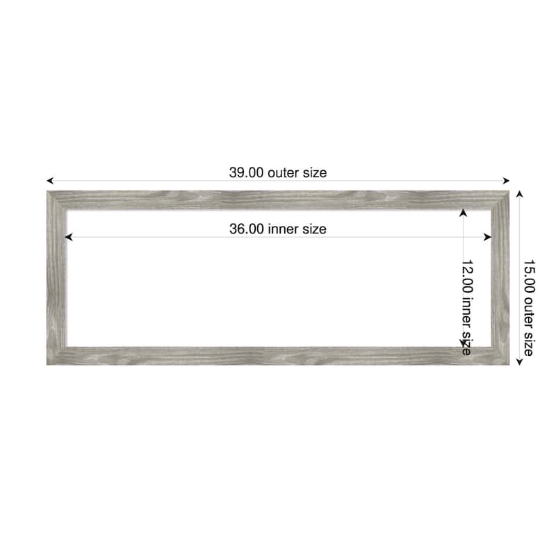 Amanti Art Dove Greywash Square Framed Dry Erase Magnetic Board - 39 x 15 in