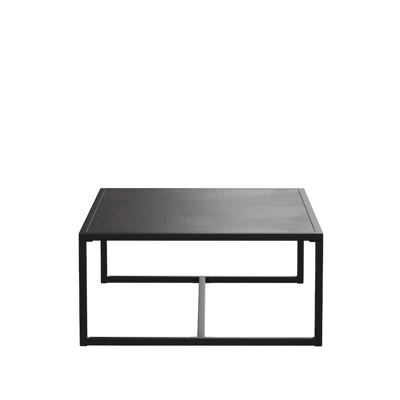 All-Weather Commercial Grade Indoor/Outdoor Steel Patio Coffee Table - 32"D x 45"W x 15"H