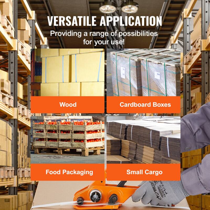Banding Strapping Kit with Strapping Tensioner Tool, Banding Sealer Tool, Pallet Packaging Strapping Banding Kit