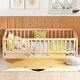 preview thumbnail 14 of 20, Twin Size Floor Bed, Montessori Floor Bed with Fence and Door, Kids Montessori Bed Twin Size