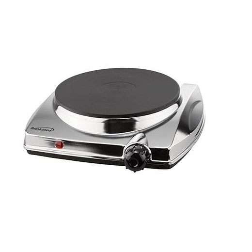 Brentwood Ts-337 1000W Electric Hotplate - Non-Slip Feet - Silver