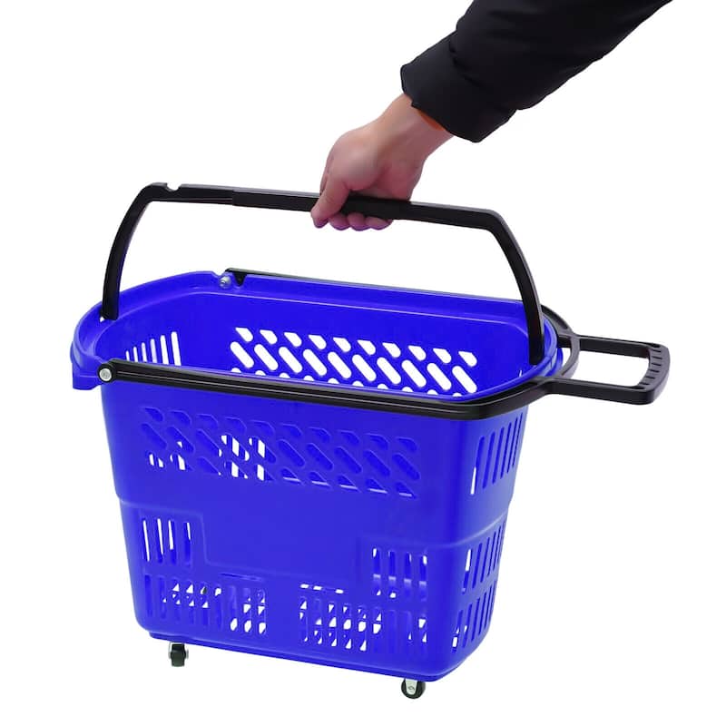 Portable Shopping Cart Basket Set with Wheels 6 pcs Bed Bath