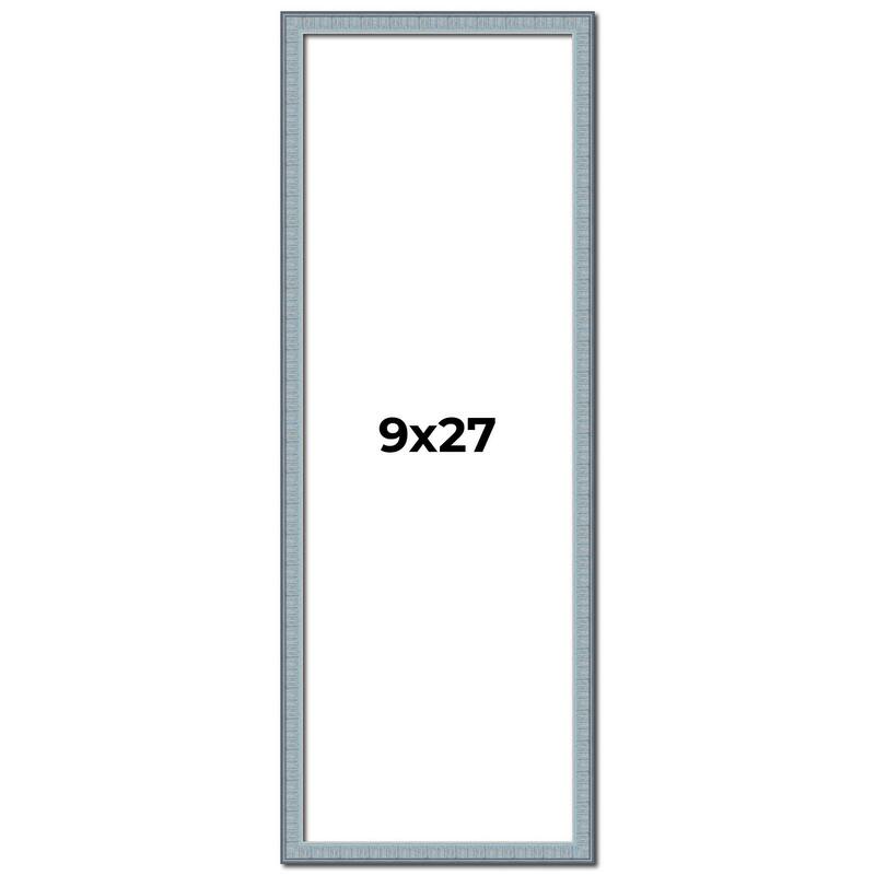 9x27 Frame Rustic Sky Blue Solid Wood Picture Frame | 0.75 Inch