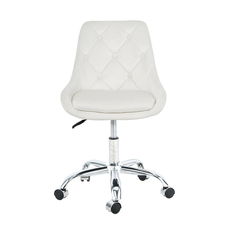 Modern Adjustable Height Velvet Dining Chair with Wheels Set of 1.