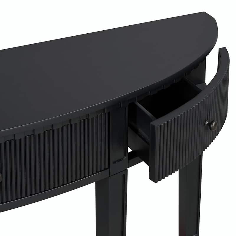 51'' Width Console Table with Vertical Stripe Drawer Fronts