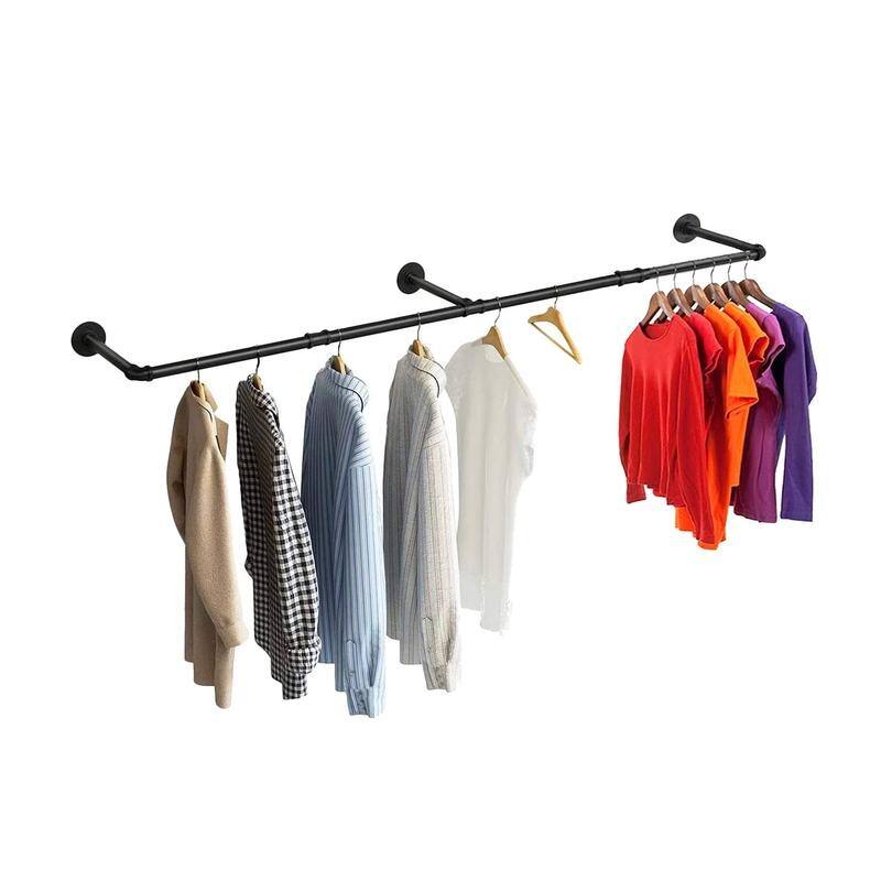 Super Long Industrial Pipe Clothing Rack - 11"D x 72"W x 3.5"H
