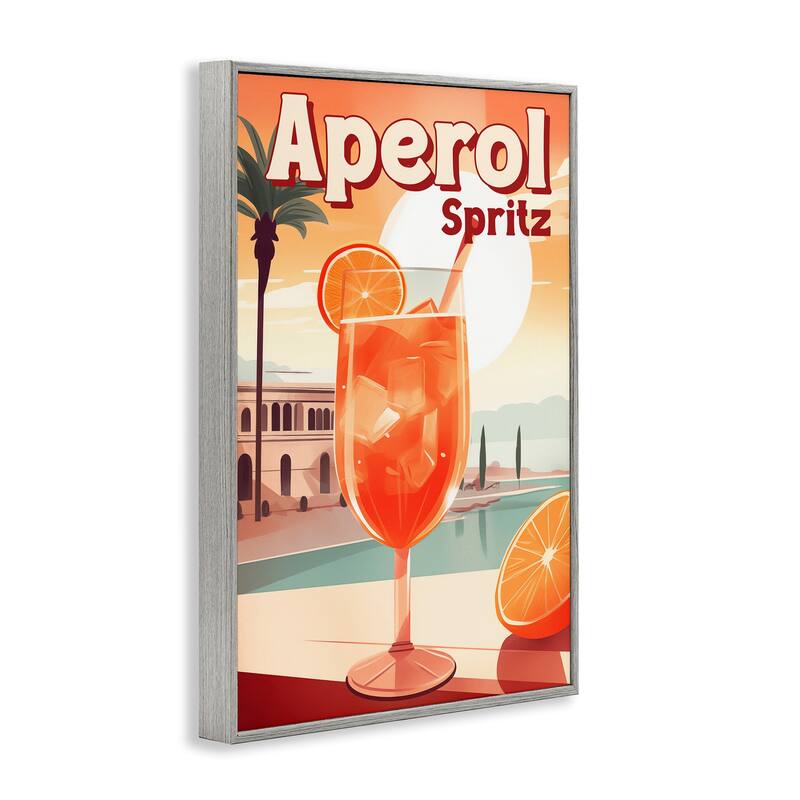 Stupell Bright Tropical Aperol Spritz Framed Giclee Art Design By Andreas Magnusson