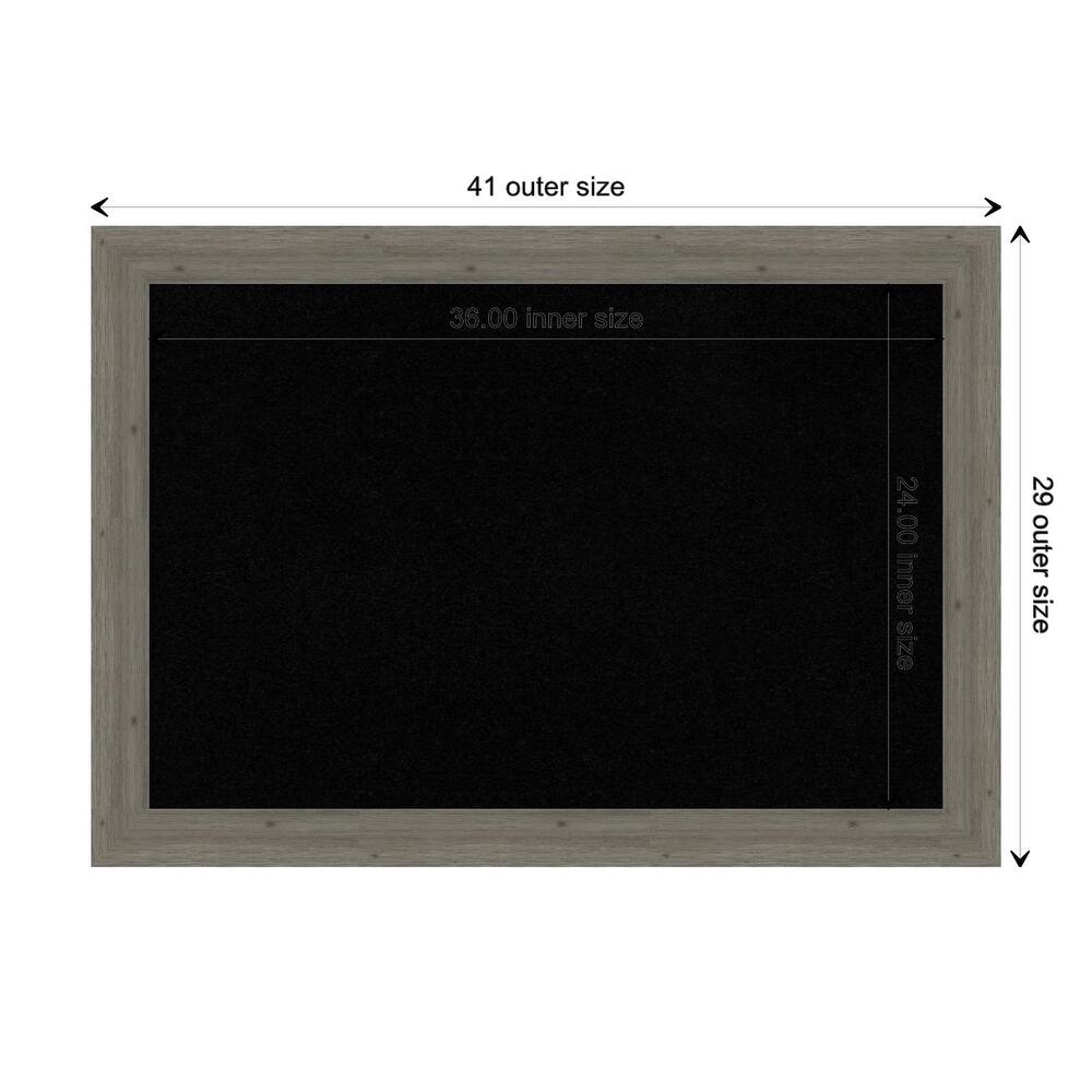 Fencepost Grey Narrow Wood Framed Black Corkboard Bulletin Board