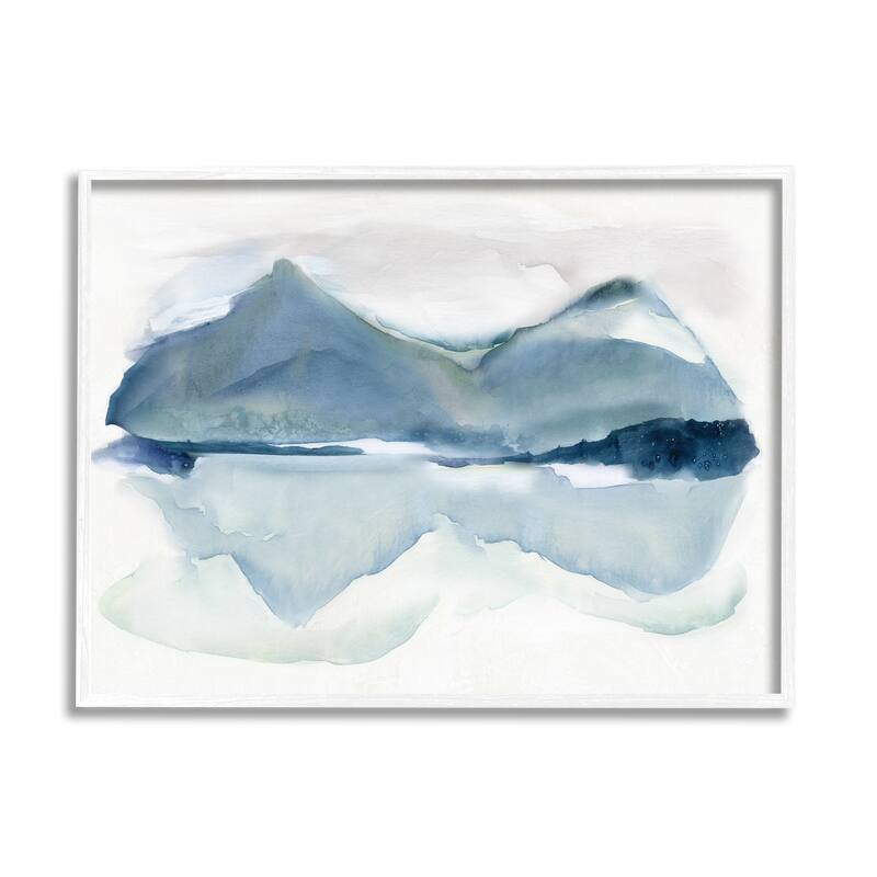 Stupell Iceberg Mountain Water Glacier Reflection Abstract Landscape Framed Wall Art, Design by Carol Robinson - Blue - 30 x 24 - White