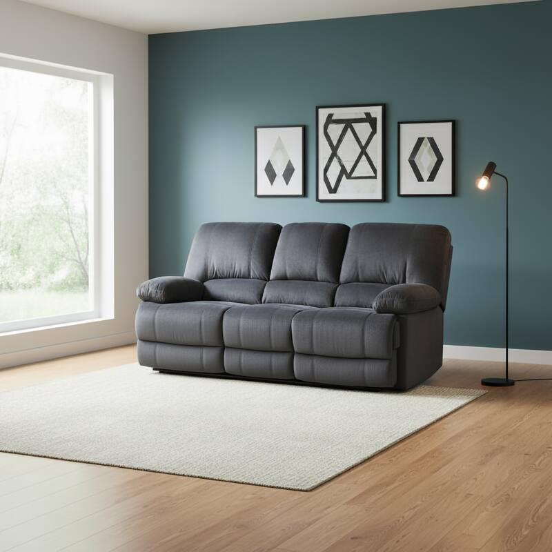 Kevin Upholstered Reclining Living Room Sofa - Grey
