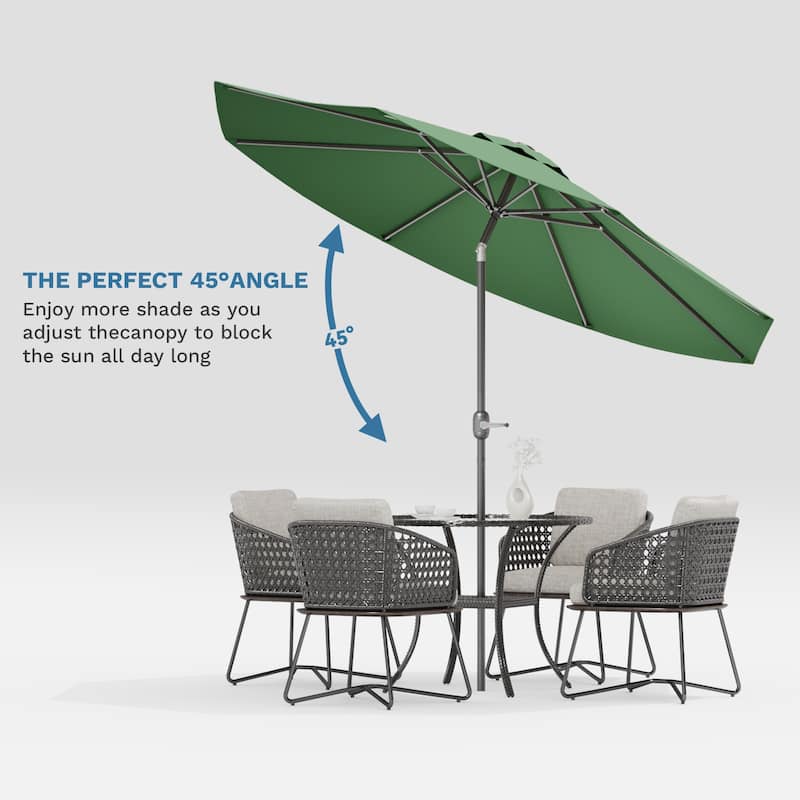 Patiowell 9 FT Outdoor Patio Umbrella, Outdoor Table Umbrella, Yard Umbrella, Market Umbrella with Push Button Tilt and Crank