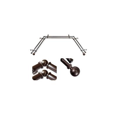 Adjustable Curtain Rods & Hardware Set - Telescoping Rods 20-72 Inch - Cocoa Finish - Modern Window Decor - M