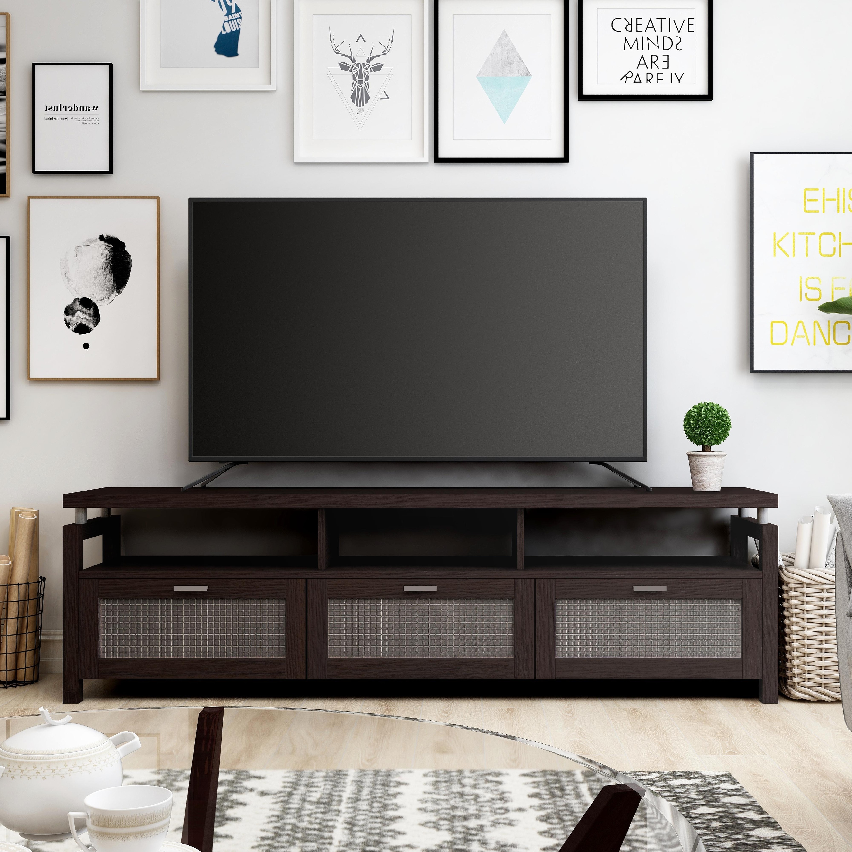 Furniture of America Posa Contemporary Espresso 71-inch Storage TV Console