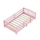 preview thumbnail 14 of 74, Montessori Solid Pine Floor Bed with Full-Length Safety Fence & Slatted Base by Harper&Bright Designs
