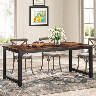 Industrial Rectangular Dining Table for 6-8 People