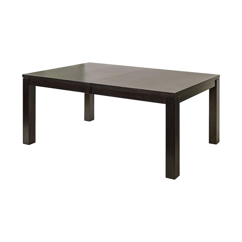 Modern Wood Rectangular Extension Kitchen Dining Table and Eight Chairs, Black